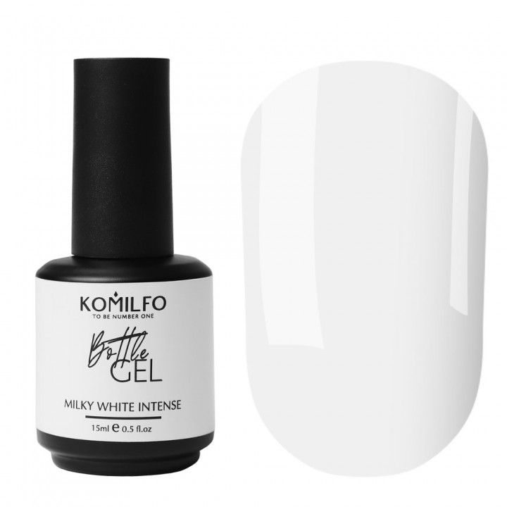 Komilfo Bottle Gel Milky White Intense з пензликом, 15 мл