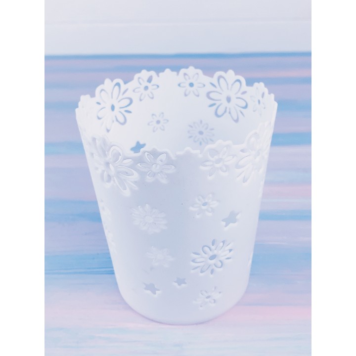 Склянка для пензлів білий з квітами