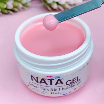 Однофазный УФ гель NATA gel Pink (густой), розовый,15ml