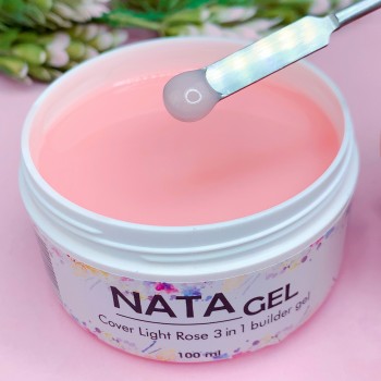 Однофазный УФ гель NATA gel Light Rose (густой), розовый, 100ml