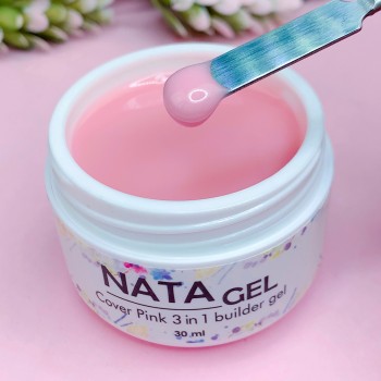 Однофазный УФ гель NATA gel Pink, густой, розовый, 30 ml