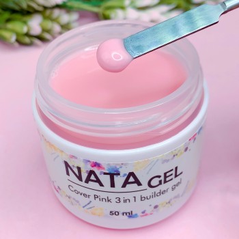 Однофазный УФ гель NATA gel Pink, густой, розовый, 50 ml
