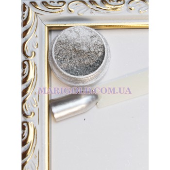 Зеркальная пудра для ногтей серебро, ХРОМОВЫЙ ЭФФЕКТ