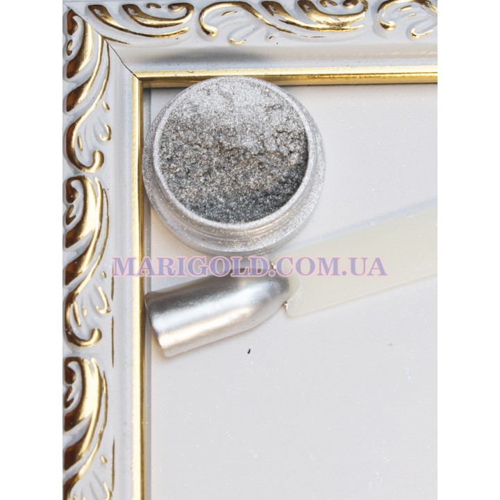 Зеркальная пудра для ногтей (хром, серебро)