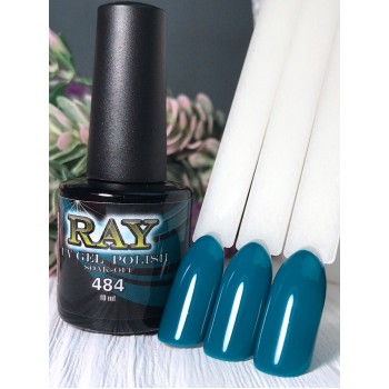 Гель-лак для нігтів RAY № 484 (брудно-синій, емаль), 10 мл
