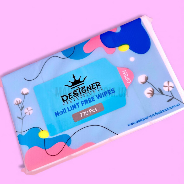 Безворсові серветки, з перфорацією DESIGNER (білі) 770 шт