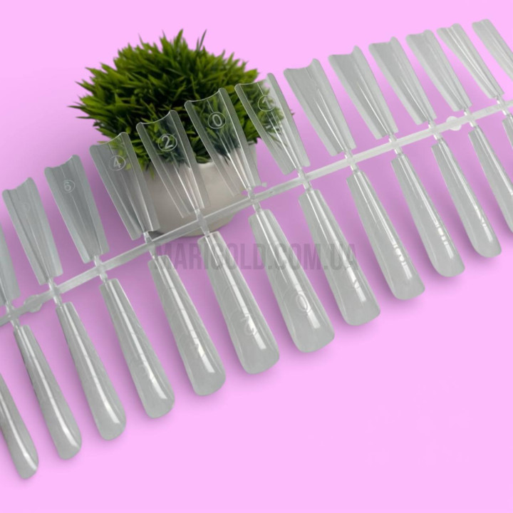 Подвійні верхні форми для нарощування нігтів, звужений, арочний квадрат, 30 шт