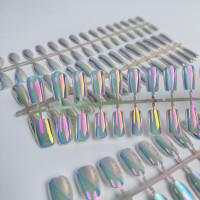 Типси гелеві з дизайном Aurora №1, квадрат короткий, 30 шт/упак