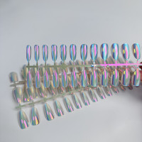 Типси гелеві з дизайном Aurora №1, мигдаль короткий, 30 шт/упак