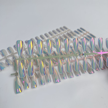 Типсы гелевые с дизайном Aurora №1, миндаль средний, 30 шт/упак