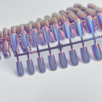 Типси гелеві з дизайном Aurora №2, квадрат короткий, 30 шт/упак