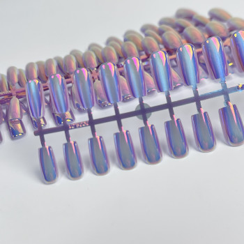 Типсы гелевые с дизайном Aurora №2, квадрат короткий, 30 шт/упак