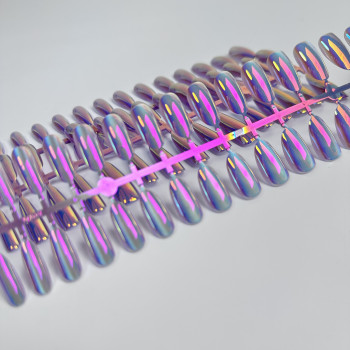 Типсы гелевые с дизайном Aurora №2, миндаль короткий, 30 шт/упак