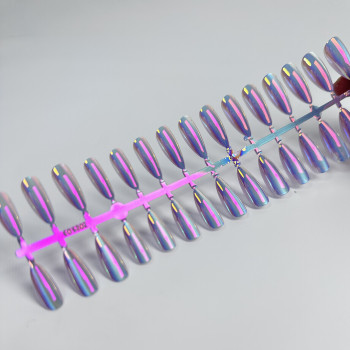 Типсы гелевые с дизайном Aurora №2, миндаль средний, 30 шт/упак