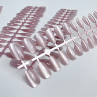 Типси гелеві з дизайном Cat's eye №1, мигдаль короткий, 30 шт/упак