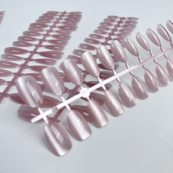 Типсы гелевые с дизайном Cat's eye №1, миндаль короткий, 30 шт/упак