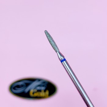 Алмазная фреза "пламя" 2,1  мм синяя с тупым концом