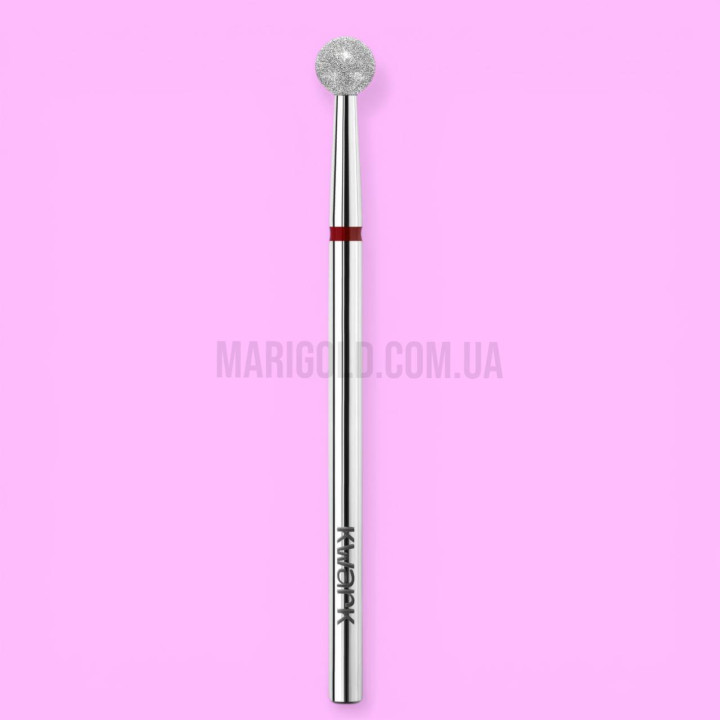 Фреза алмазно-платинова KWARK куля червона 4 мм / 3,8 мм