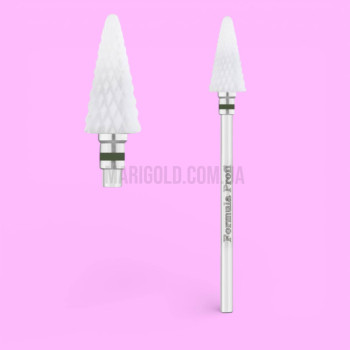 Керамічна фреза конус заокруглений, зелена (велика насічка насічка) Formula Profi