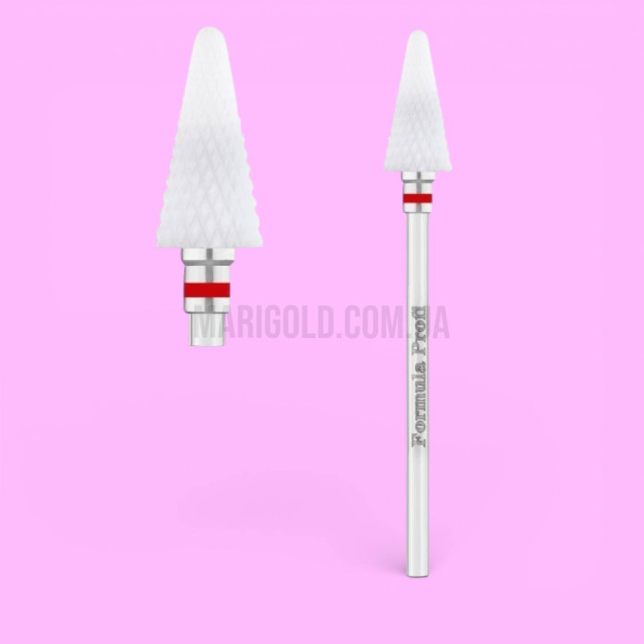 Керамічна фреза конус заокруглений, червона (дрібна насічка) Formula Profi