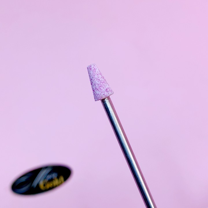 Насадка корундовая #A12 розовый усеченный конус 4*8 мм,мелкий
