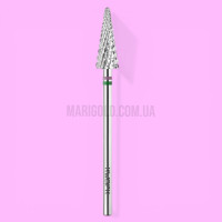 Фреза карбід-вольфрамова KWARK Shark Blade (перехресно-спіральна насічка) конус «ялинка» зелена 6 мм / 15 мм