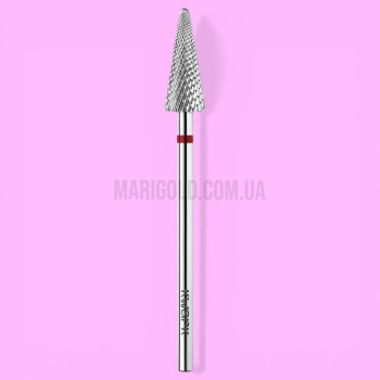 Фреза карбід-вольфрамова KWARK конус «ялинка» (перехресна насічка) червона 6 мм / 15 мм