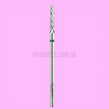 Фреза карбід-вольфрамова KWARK конус гострий зелена 2,3 мм / 14 мм