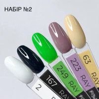 Набір гель-лаків 5 штук RAY №2