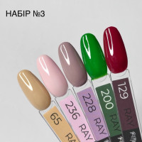 Набір гель-лаків 5 штук RAY №3