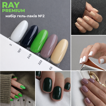 Набір гель-лаків 5 штук RAY №2