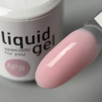 Рідкий полігель для нарощування нігтів Liquid Gel NATAgel №8, 15 мл (флакон з пензликом), надміцний