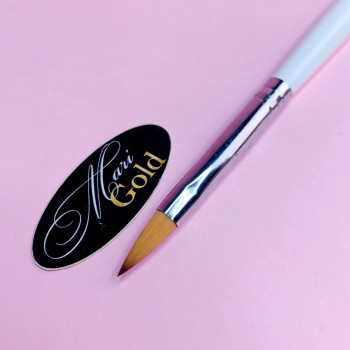 Пензель №6 для акрилу Global Fashion, рожева ручка