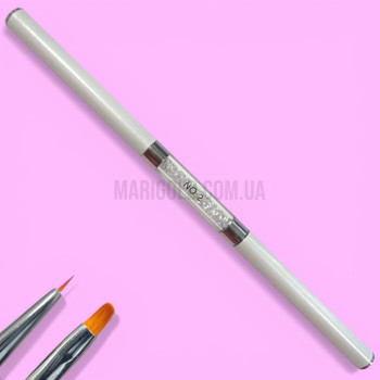 Пензлик двосторонній №2 овальний + тонкий 11 мм (білі кристали)