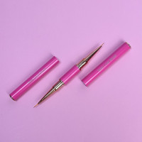 Пензлик двосторонній для малювання 5 мм / для малювання 7 мм (рожевий з ковпачком)