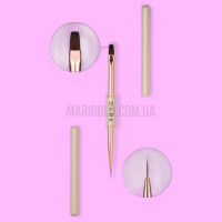 DARK Пензлик двосторонній бежевий ( лайнер 11 мм + плоский квадратний гель 9 мм )