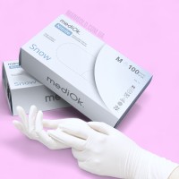 Перчатки нитриловые MediOk "XS" белые 100 шт