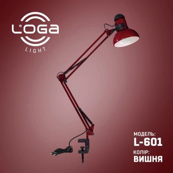 Лампа настільна зі струбциною "Вишня" (ТМ LOGA® Light), 60 Вт. Е-27