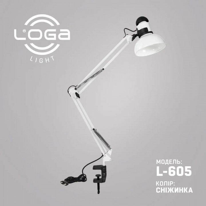 Лампа настольная со струбциной "Снежинка" (ТМ LOGA ® Light), 60 Вт. Е-27