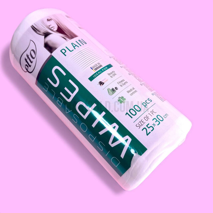 Салфетки Etto, спанлейс, гладкий 50г/м2, 25см х 30см (100шт. в рул. с перф.)