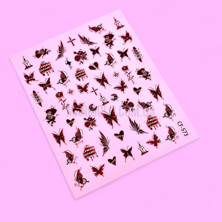 Гибкая 3D наклейка для ногтей CF-573