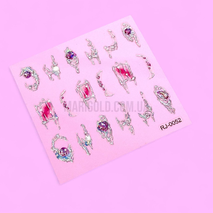Гибкая 3D наклейка для ногтей RJ-0052