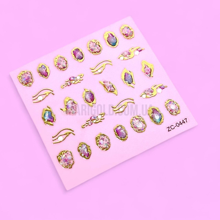 Гнучка 3D наклейка для нігтів ZC-0447
