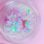 Декор у баночці для нігтів 3D діамант (луска дракона), голографік молочно-рожевий