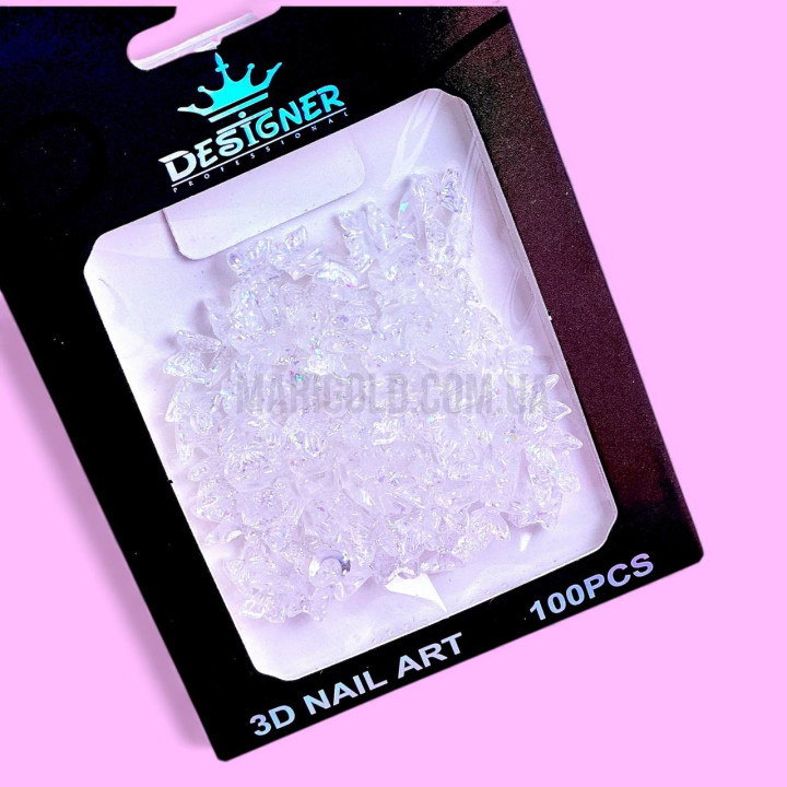 Декор для нігтів Designer "Метелики прозорі" 100 шт/упак D5