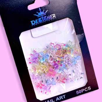 Декор для нігтів Designer "Метелики кольорові" 50 шт/упак D4