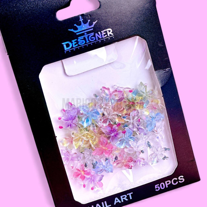 Декор для нігтів Designer "Метелики кольорові" 50 шт/упак D4