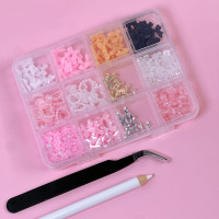 Набір об'ємного декору для нігтів (асорті) 12 комірок