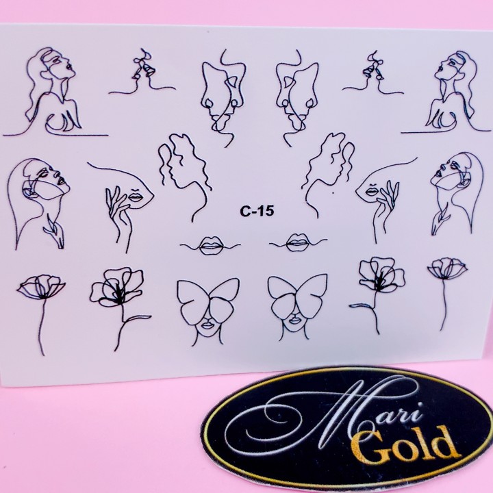 Слайдер-дизайн контурний для нігтів C-15 marigold