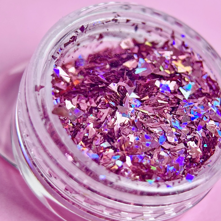 Декор для нігтів Пластівці Юкі Рожевий №12